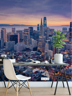 Fototapeta Linia horyzontu nad dachami San Francisco