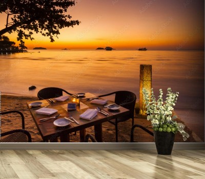 Fototapeta Stolik w restauracji w romantycznej scenerii