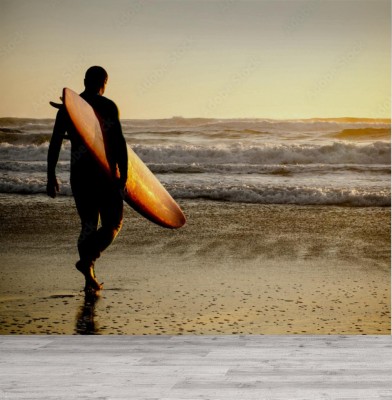 Fototapeta Surfer chodzenie