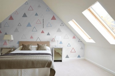 Tapeta Geometryczny wzór w stylu skandynawskim z trójkątów