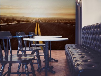 Fototapeta Droga wiedzie do zachodu słońca