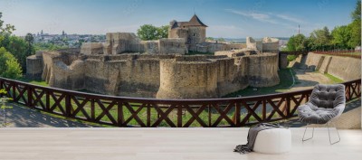 Fototapeta Panorama średniowiecznych ruin twierdzy Suczawa