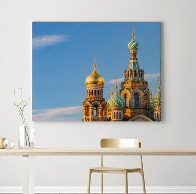 Obraz na płótnie Kościół Zbawiciela na krwi rozlanej w Petersburgu, Rosja