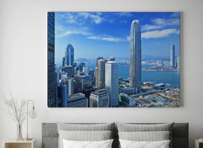 Obrazy do salonu Piękny widok na miasto Hongkong
