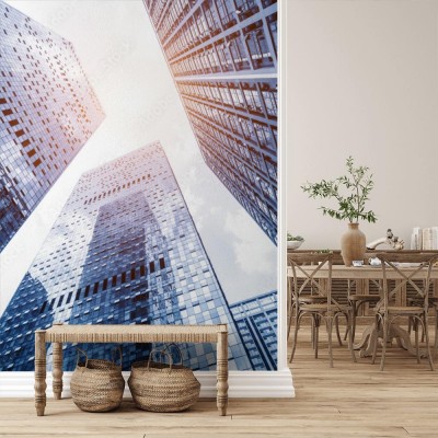 Fototapeta nowoczesne budynki o niskim koncie nachylenia