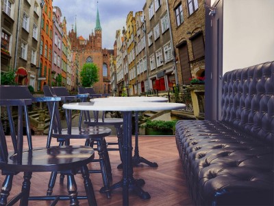 Fototapeta Tradycyjne gotyckie domy na starym mieście w Gdańsku