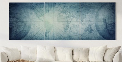 Obrazy do salonu Mapa ziemi w niebieskim filtrze retro