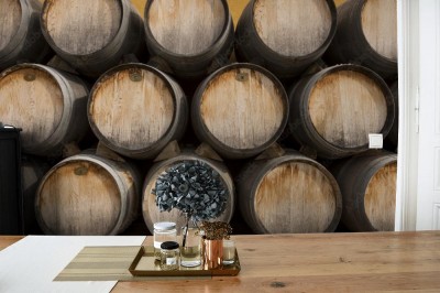 Fototapeta Dębowe beczki na wino