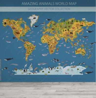 Fototapeta Mapa edukacyjna dla dzieci