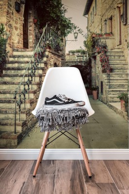 Fototapeta Powabna stara średniowieczna architektura w miasteczku w Tuscany 