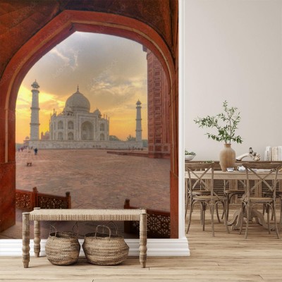 Fototapeta Widoki Taj Mahal na wschód i poranki, Agra, Indie
