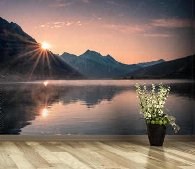 Fototapeta Wschód słońca w górskim krajobrazie