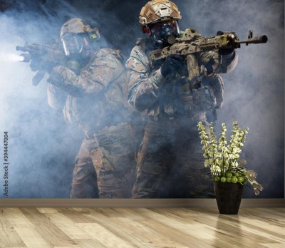 Fototapeta Żołnierze w pełnym ekwipunku