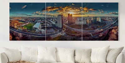 Obraz na płótnie Przepiękna Panorama Nowoczesnej Architektury Warszawy 