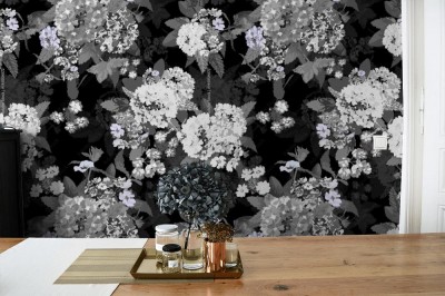 Tapeta z przestrzennym kwiatowym wzorem