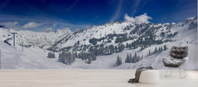 Fototapeta Panoramiczna góra narciarska