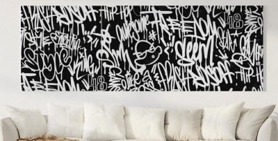 Obraz na płótnie z czarno białym graffiti