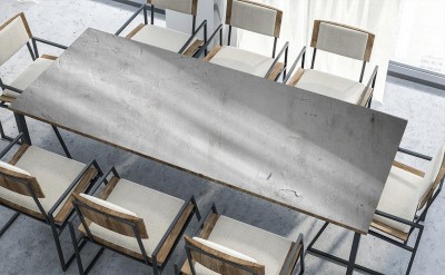 Naklejka na biurko Biała betonowej ściany z tynkiem