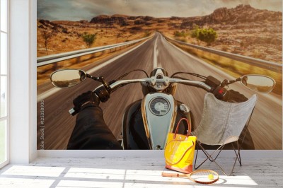 Fototapeta Motocykl na drodze 3D