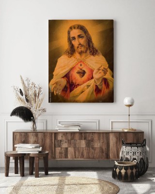 Obrazy do salonu Typowy katolicki obraz serca Jezusa Chrystusa