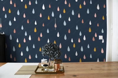 Tapeta Kolorowe Krople Deszczu