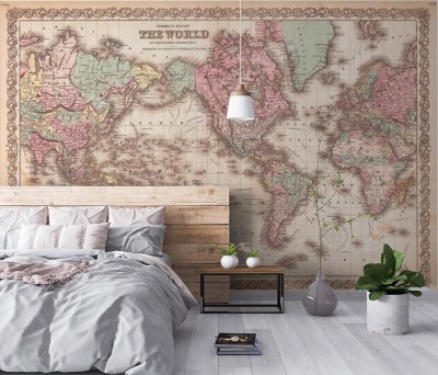 Fototapeta 1855, Colton Map of the World on Mercator Projection