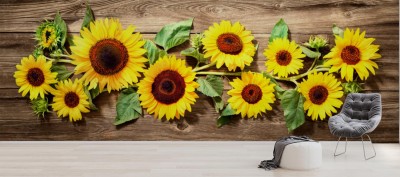 Fototapeta Słoneczniki na desce