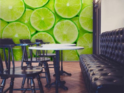 Fototapeta Zielone cytryny w plasterkach