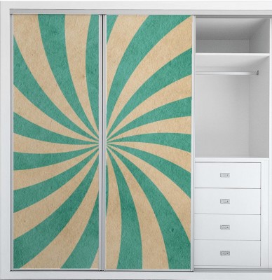 Naklejka na szafę Ilustrowane promienie słoneczne w stylistyce retro