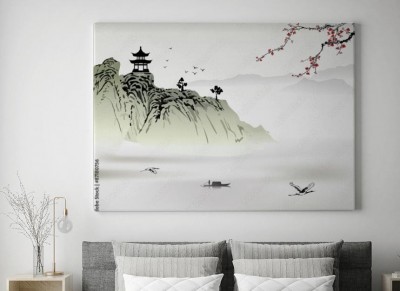 Obraz na płótnie Chińskie malarstwo pejzażowe