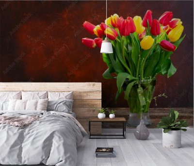 Fototapeta czerwone i żółte tulipany