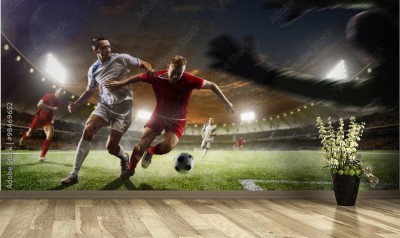 Fototapeta Gracze piłki nożnej w akcji