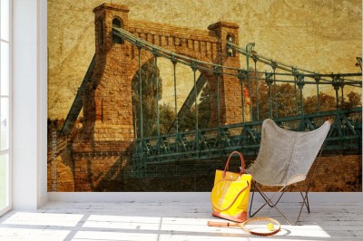 Fototapeta Most Grunwaldzki w stylu retro w mieście Wrocław