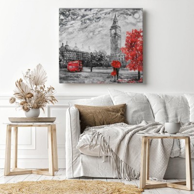 Obraz na płótnie Czerwone punkty Londynu