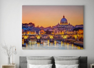 Obraz na płótnie Katedra Świętego Piotra w nocy