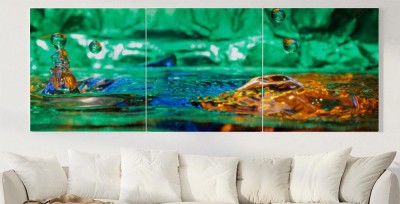 Obraz na płótnie Krajobraz - kropla wody na zielono