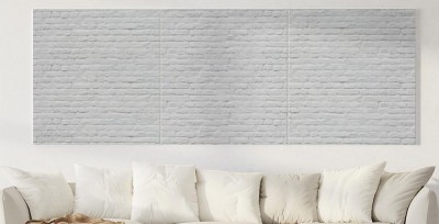 Obraz na płótnie Szeroka panorama białego ceglanego muru w minimalistycznej aranżacji