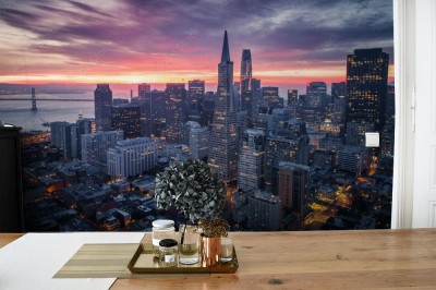 Fototapeta Linia horyzontu miasta San Francisco tuż przed świtem