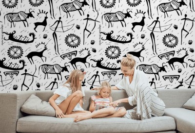 Fototapeta w starożytny monochromatyczny ornament