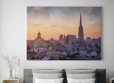 Obraz na płótnie Panorama Wiednia z katedrą św  Szczepana