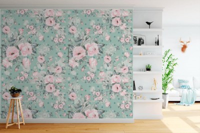 Tapeta Wzór bukiety róż w ołówki A 