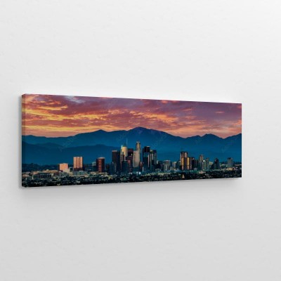Obraz na płótnie Panoramę Los Angeles o zachodzie słońca