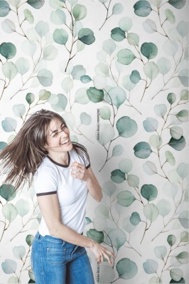 Tapeta "Kompozycja roślinna z zielonych liści"