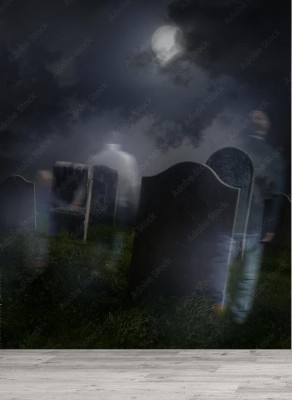 Fototapeta Duchy wędrujące po starym cmentarzu