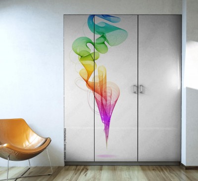 Naklejka na szafę abstrakcyjna ilustracja kolorowych fal
