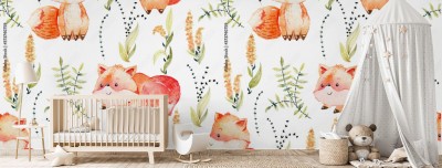 Tapeta z rysowanym liskiem