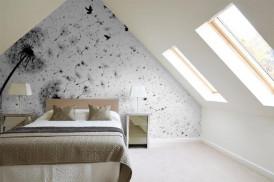 Fototapeta Dmuchawce z ptakami na wietrze