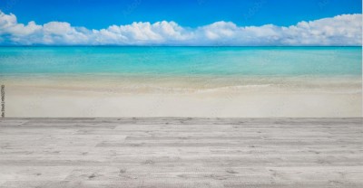 Fototapeta Lato słońce morze i plaża jako tło panoramiczne