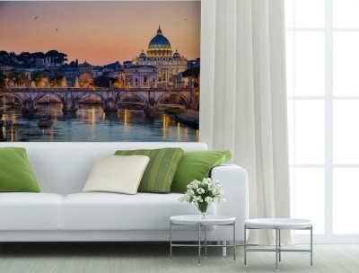 Fototapeta Nocny widok bazyliki świętego Piotra w Rzymie