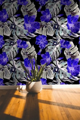 Fototapeta z nowoczesnym wzorem w kwiaty